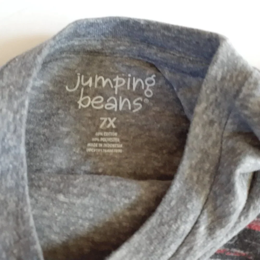 Jumping Beans Boys T-Shirt Rescue Vehicles Firetruck Long Sleeve Gray Size 7
